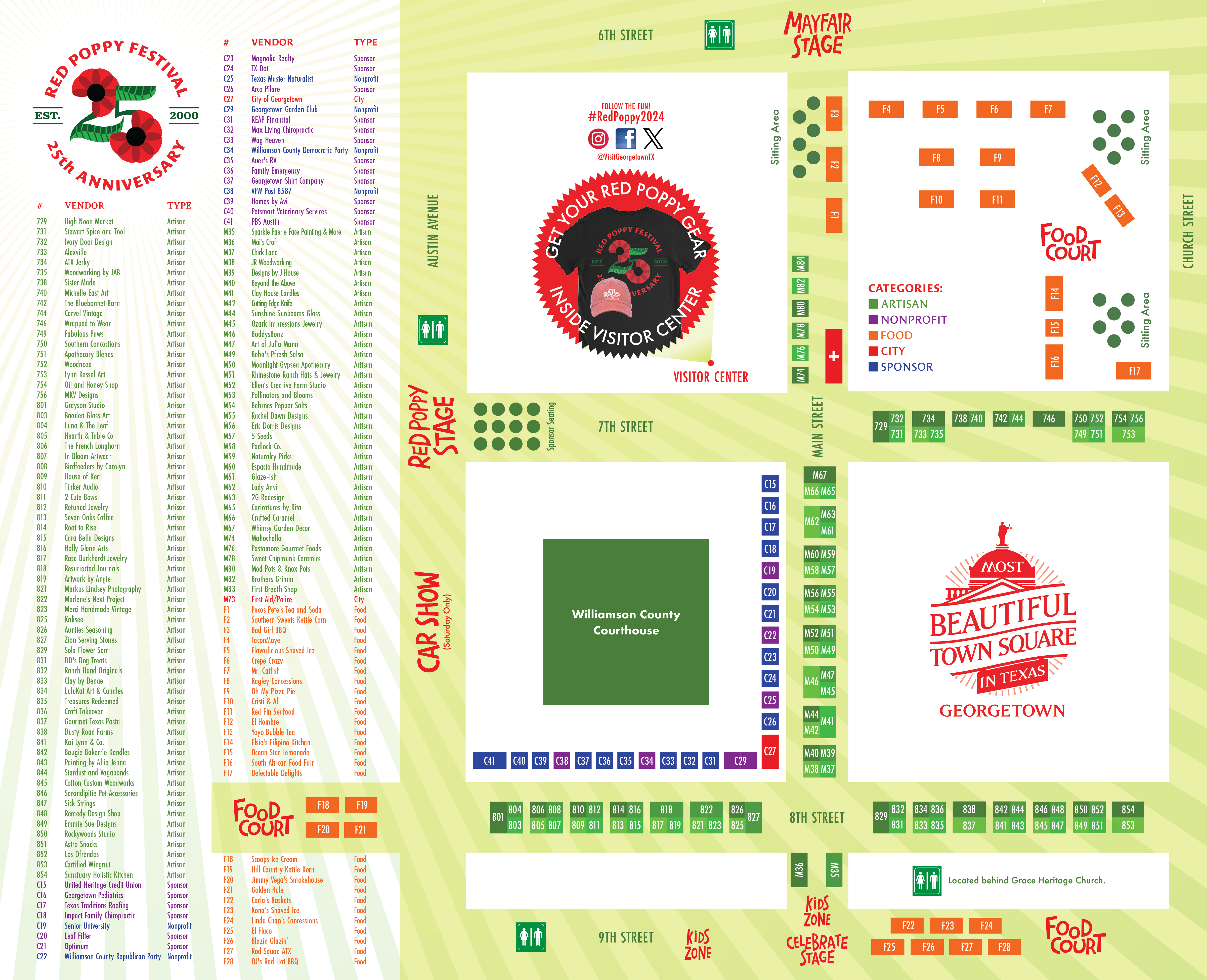 Mapa del Festival de la Amapola Roja